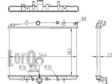 ABAKUS 038-017-0030 - Радиатор, охлаждение двигателя autosila-amz.com