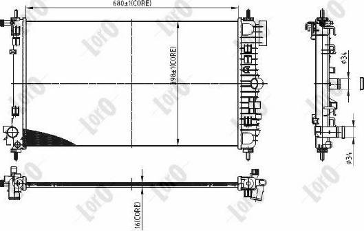 ABAKUS 037-017-0106-B - Радиатор, охлаждение двигателя autosila-amz.com