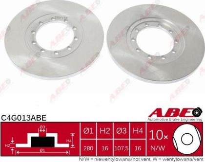 ABE C4G013ABE - Тормозной диск autosila-amz.com