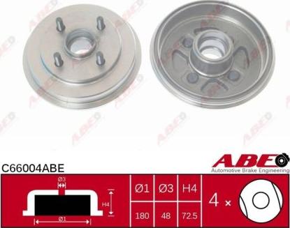 ABE C66004ABE - Тормозной барабан autosila-amz.com