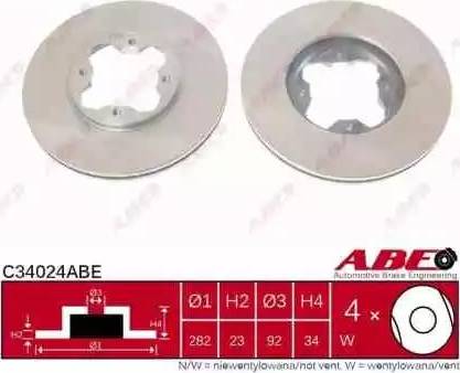 ABE C34024ABE - Тормозной диск autosila-amz.com