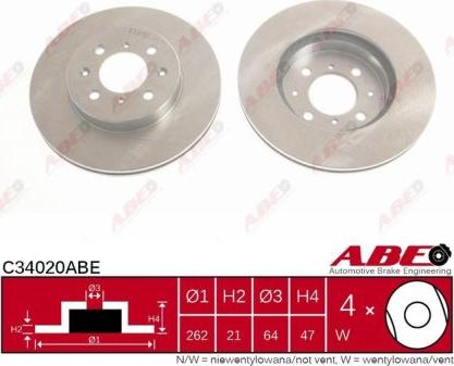 ABE C34020ABE - Тормозной диск autosila-amz.com