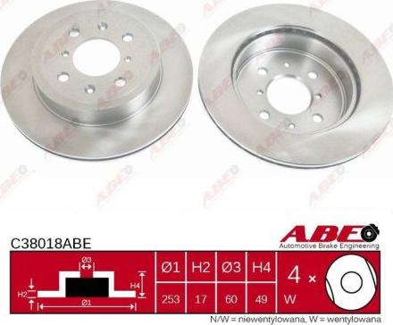 ABE C38018ABE - Тормозной диск autosila-amz.com