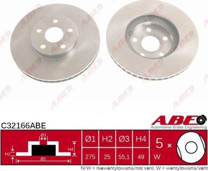 ABE C32166ABE - Тормозной диск autosila-amz.com