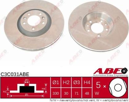 ABE C3C031ABE - Тормозной диск autosila-amz.com