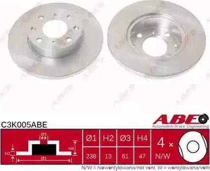 ABE C3K005ABE - Тормозной диск autosila-amz.com