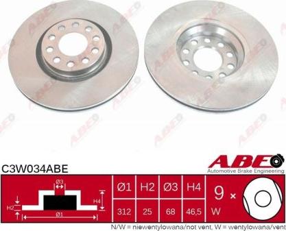 ABE C3W034ABE - Тормозной диск autosila-amz.com