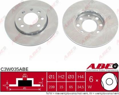 ABE C3W035ABE - Тормозной диск autosila-amz.com