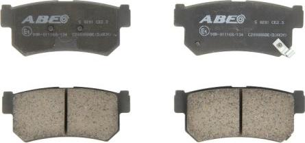 ABE C20008ABE - Тормозные колодки, дисковые, комплект autosila-amz.com