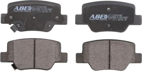 ABE C22041ABE - Тормозные колодки, дисковые, комплект autosila-amz.com