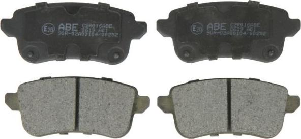 ABE C2R016ABE - Тормозные колодки, дисковые, комплект autosila-amz.com