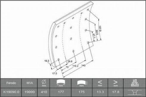 ABEX B2754159 - Комплект тормозных башмаков, барабанные тормоза autosila-amz.com