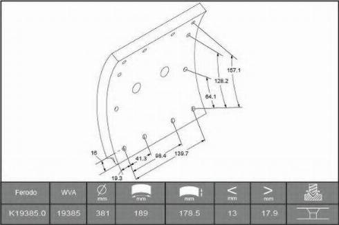 ABEX B2739927 - Комплект тормозных башмаков, барабанные тормоза autosila-amz.com