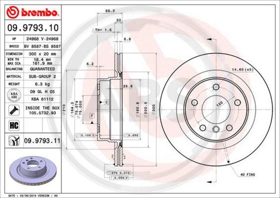 A.B.S. 09.9793.11 - Тормозной диск autosila-amz.com
