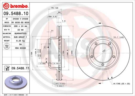 A.B.S. 09.5488.10 - Тормозной диск autosila-amz.com