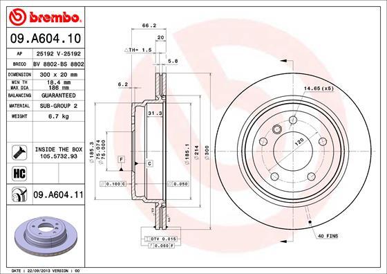 A.B.S. 09.A604.11 - Тормозной диск autosila-amz.com