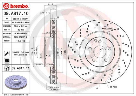 A.B.S. 09.A817.11 - Тормозной диск autosila-amz.com