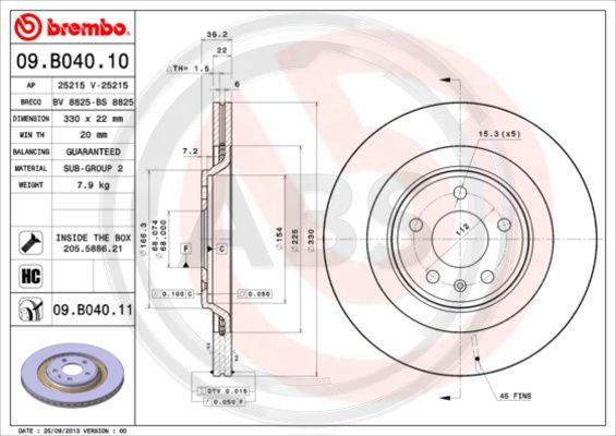 A.B.S. 09.B040.11 - Тормозной диск autosila-amz.com