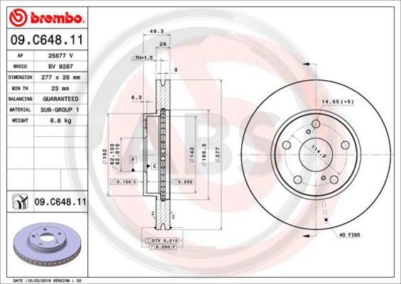A.B.S. 09.C648.11 - Тормозной диск autosila-amz.com