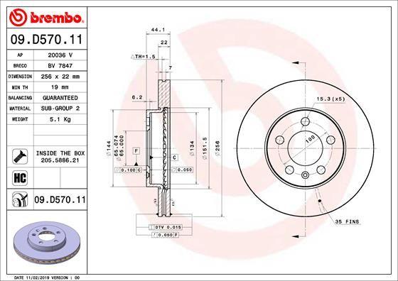 A.B.S. 09.D570.11 - Тормозной диск autosila-amz.com