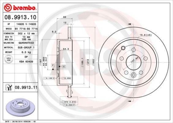 A.B.S. 08.9913.11 - Тормозной диск autosila-amz.com