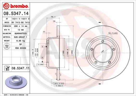 A.B.S. 08.5347.11 - Тормозной диск autosila-amz.com