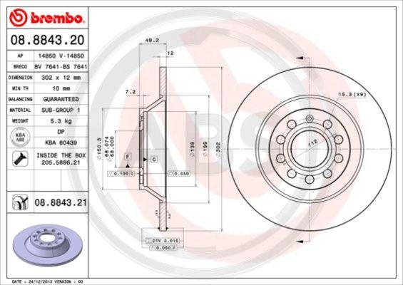 A.B.S. 08.8843.21 - Тормозной диск autosila-amz.com
