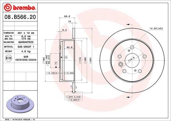 A.B.S. 08.B566.21 - Тормозной диск autosila-amz.com