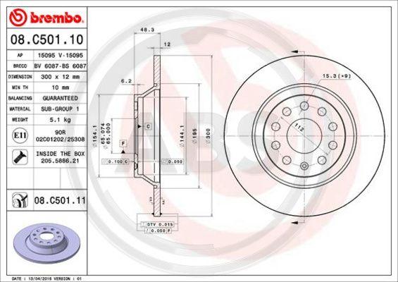 A.B.S. 08.C501.11 - Тормозной диск autosila-amz.com