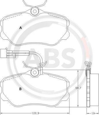 A.B.S. 36655 - Тормозные колодки, дисковые, комплект autosila-amz.com