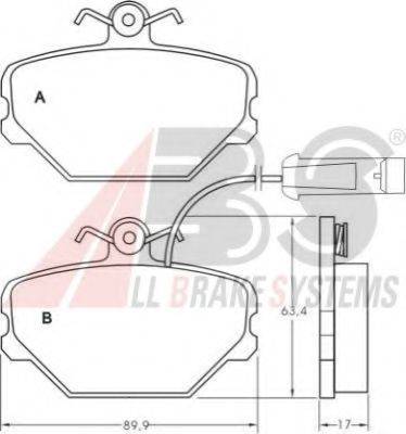 A.B.S. 36630 OE - Тормозные колодки, дисковые, комплект autosila-amz.com