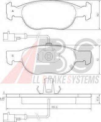 A.B.S. 36892 OE - Тормозные колодки, дисковые, комплект autosila-amz.com