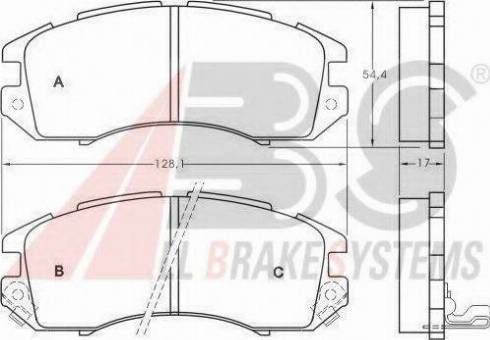 A.B.S. 36720 OE - Тормозные колодки, дисковые, комплект autosila-amz.com