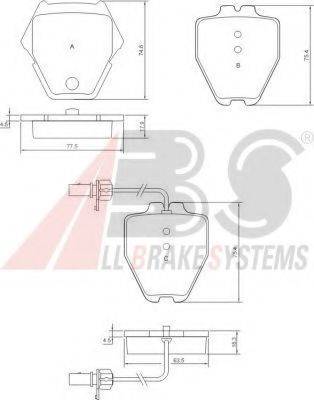 A.B.S. 37448 OE - Тормозные колодки, дисковые, комплект autosila-amz.com