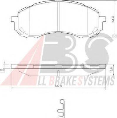 A.B.S. 37443 OE - Тормозные колодки, дисковые, комплект autosila-amz.com