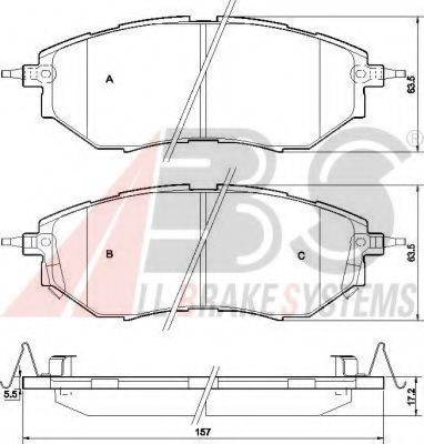 A.B.S. 37502 OE - Тормозные колодки, дисковые, комплект autosila-amz.com