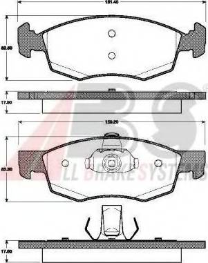 A.B.S. 37679 OE - Тормозные колодки, дисковые, комплект autosila-amz.com