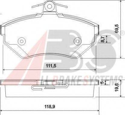 A.B.S. 37010 OE - Тормозные колодки, дисковые, комплект autosila-amz.com