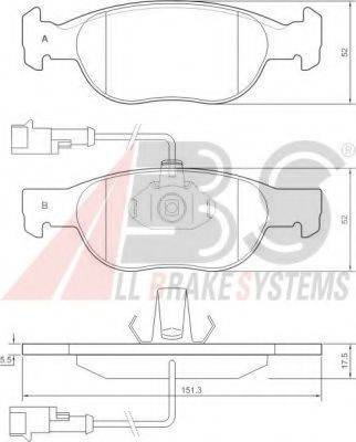 A.B.S. 37012 OE - Тормозные колодки, дисковые, комплект autosila-amz.com