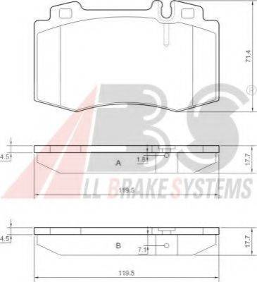 A.B.S. 37149 OE - Тормозные колодки, дисковые, комплект autosila-amz.com