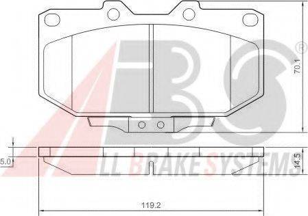 A.B.S. 37128 OE - Тормозные колодки, дисковые, комплект autosila-amz.com