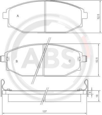 A.B.S. 37173 - Тормозные колодки, дисковые, комплект autosila-amz.com