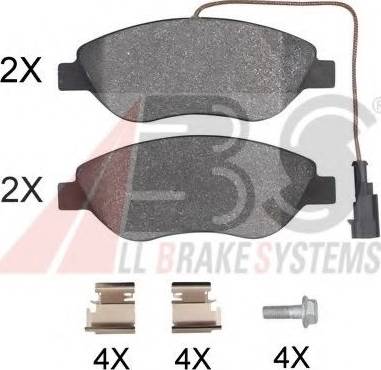 A.B.S. 37818 OE - Тормозные колодки, дисковые, комплект autosila-amz.com