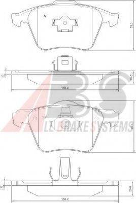 A.B.S. 37344 OE - Тормозные колодки, дисковые, комплект autosila-amz.com