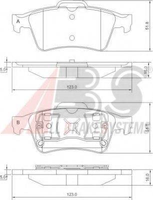 A.B.S. 37216 OE - Тормозные колодки, дисковые, комплект autosila-amz.com