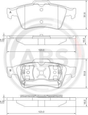 A.B.S. 37216 - Тормозные колодки, дисковые, комплект autosila-amz.com