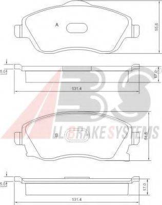 A.B.S. 37213 OE - Тормозные колодки, дисковые, комплект autosila-amz.com