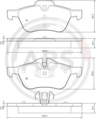 A.B.S. 37279 - Тормозные колодки, дисковые, комплект autosila-amz.com