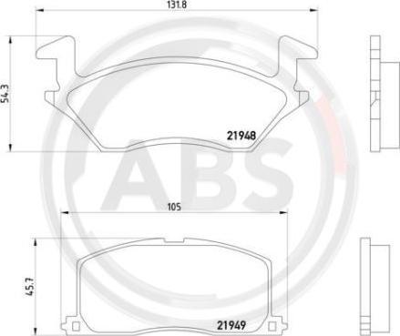 A.B.S. P83022 - Тормозные колодки, дисковые, комплект autosila-amz.com