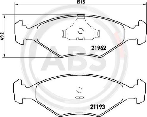 A.B.S. P23055 - Тормозные колодки, дисковые, комплект autosila-amz.com